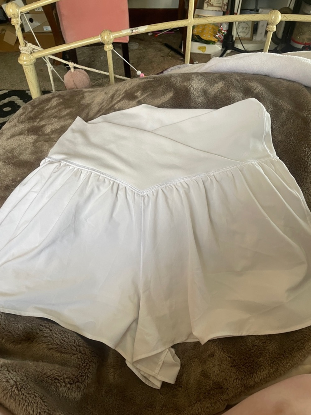 Aerie OFFLINE White High-Waist Flowy Shorts